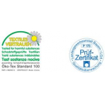 Certifikát LGA PrüfZertifikaT a certifikát Öko Tex Standard 100.