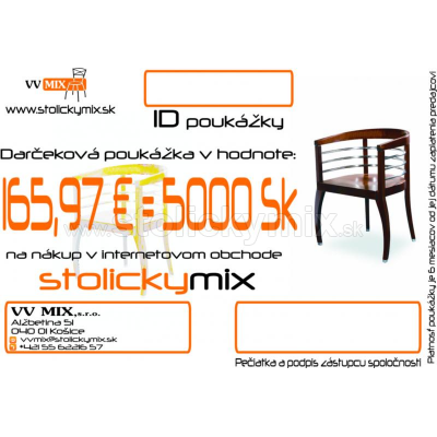 Darčeková poukážka v hodnote 165,97 €