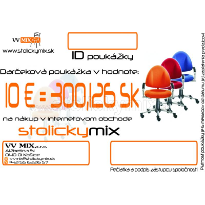 Darčeková poukážka v hodnote 10 €