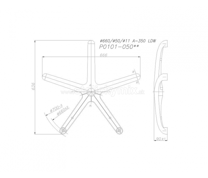 Hliníkový leštený kríž STEEL 04 (130 kg)