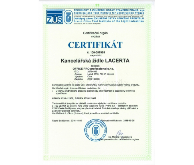 Kancelárska stolička LACERTA MESH IW-01 BLACK