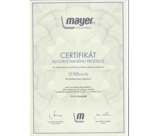 Certifikát dobrého autorizovaného predajcu ;-)