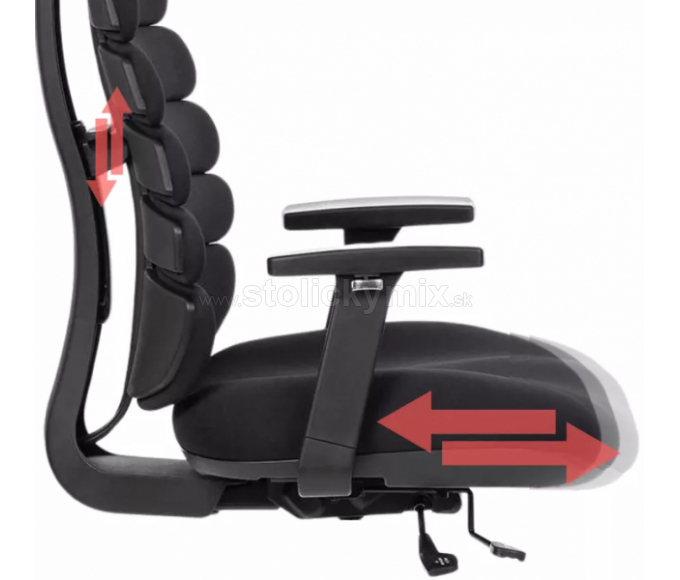 MERCURY Kancelárska stolička SPINE čierna s PDH