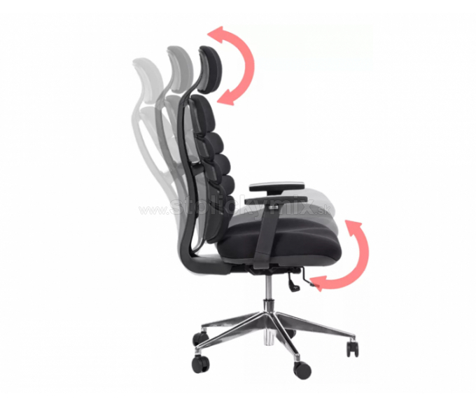 MERCURY Kancelárska stolička SPINE čierna s PDH