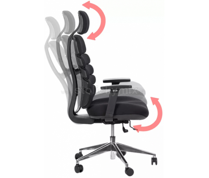 MERCURY Kancelárska stolička SPINE čierna s PDH