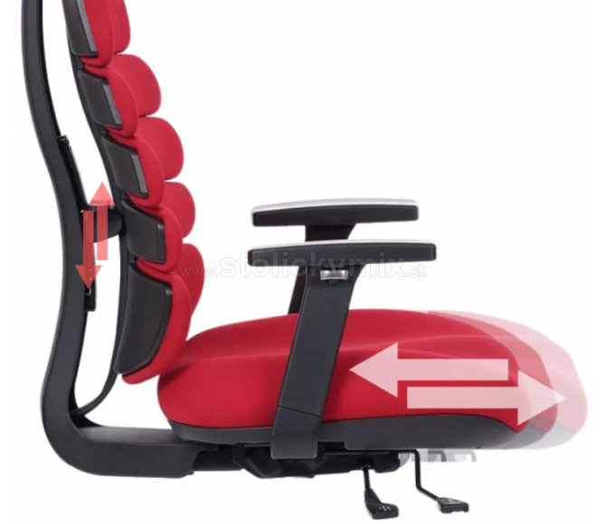 MERCURY Kancelárska stolička SPINE červená s PDH