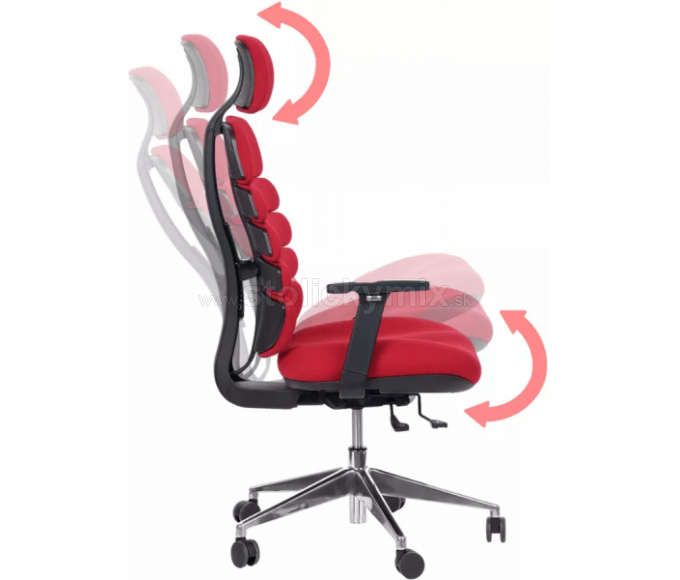 MERCURY Kancelárska stolička SPINE červená s PDH