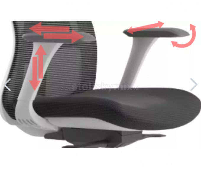 MERCURY Ergonomická stolička WISDOM tmavosivá/sivý plast