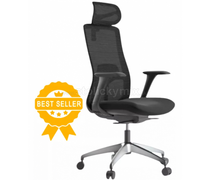 MERCURY Ergonomická stolička WISDOM čierna/čierny plast