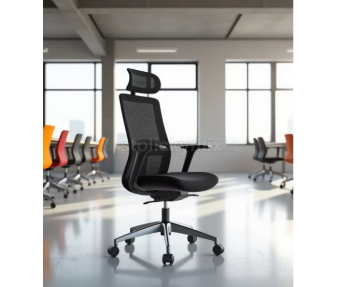 MERCURY Ergonomická stolička WISDOM čierna/čierny plast