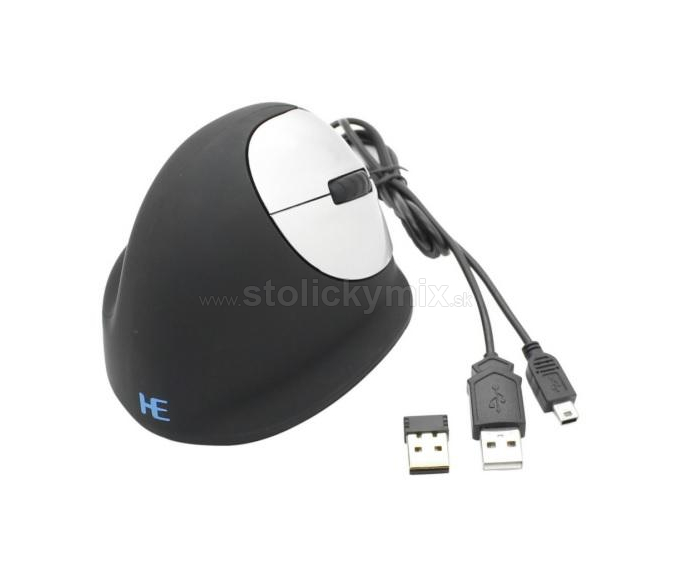 Ergonomická bezkáblová laserová počítačová myš HE mouse