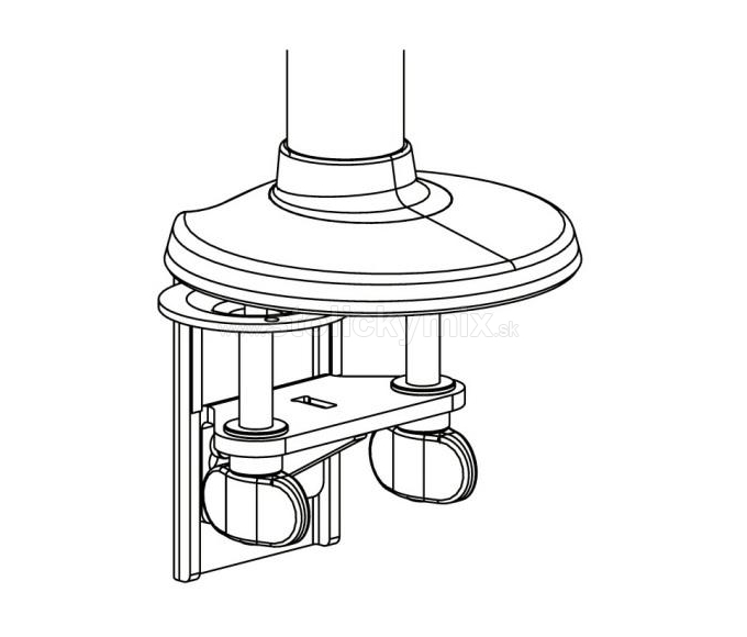 Ergonomické rameno na monitor M/Flex dva články (upevnenie svorka), detail svorky na uchytenie