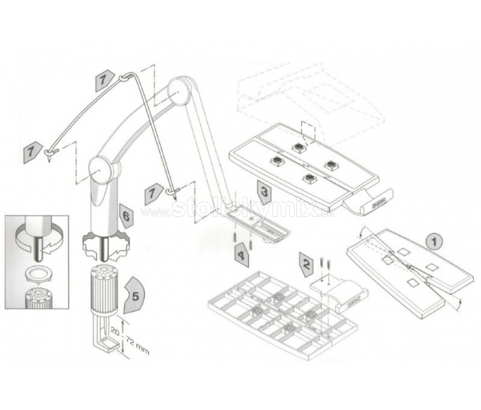 Stojan na telefón kĺbový otočný HANSA čierny