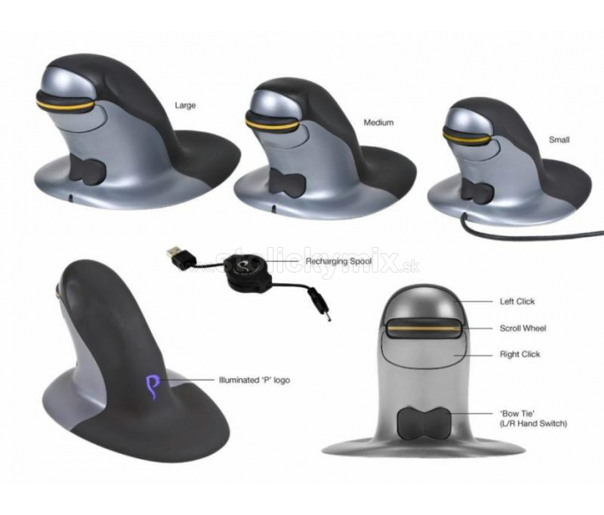 Ergonomická bezkáblová laserová počítačová myš PENGUIN "SMALL"
