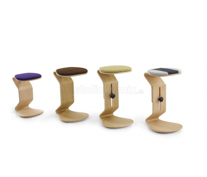 Balančná stolička NEST ERCOLINO small 1115H 96 BUK/DUB vlna 32040 fialová