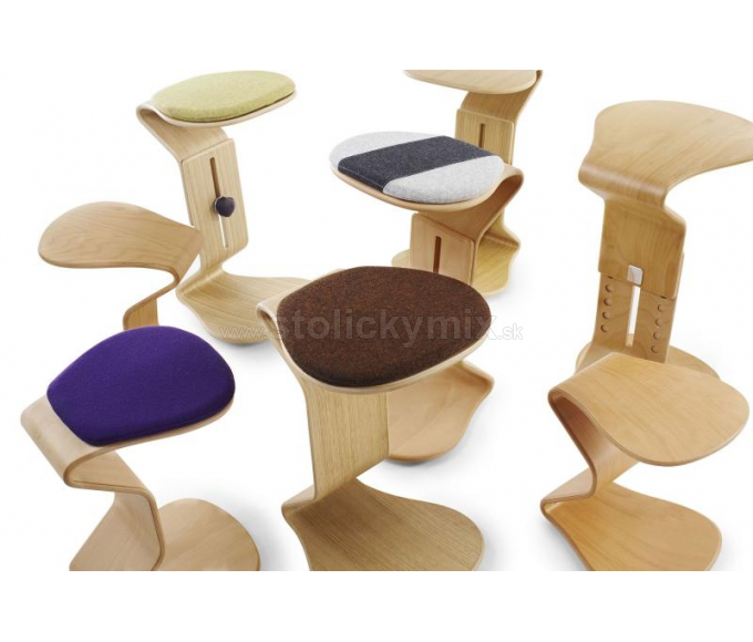 Balančná stolička NEST ERCOLINO small 1115H 96 BUK/DUB vlna 32040 fialová