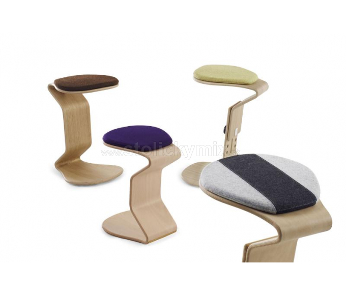 Balančná stolička NEST ERCOLINO small 1115H 96 BUK/DUB vlna 32040 fialová