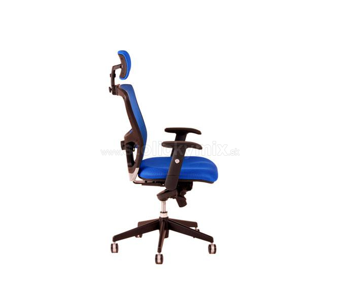 Kancelárska stolička otočná DIKE (Pohľad z pravej strany na stoličku s opierkou hlavy)