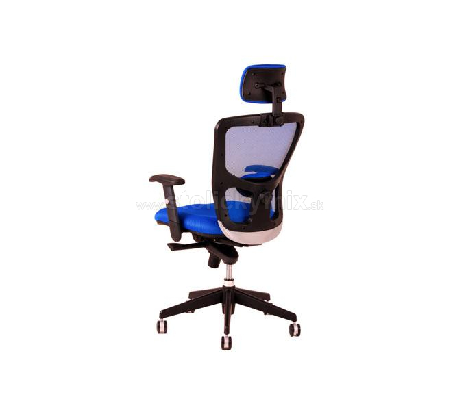 Kancelárska stolička otočná DIKE (Pohľad zo zadnej strany na stoličku s opierkou hlavy)