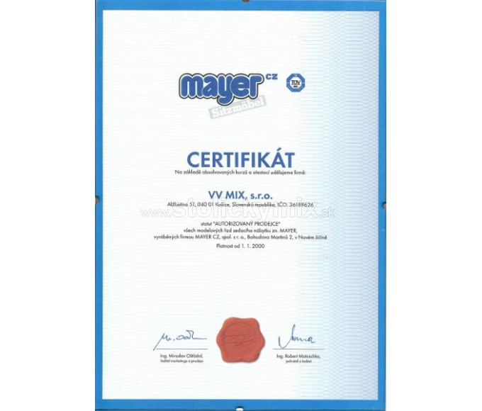 Certifikát dobrého autorizovaného predajcu ;-)