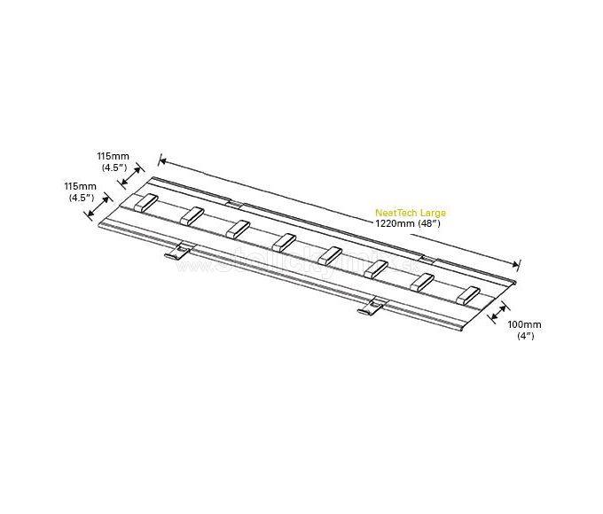 Lišta na káble HUMANSCALE NEATTECH large sivá 122 cm