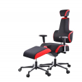 Látka HX50 BLACK/syntetická koža RX55 RED