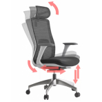 MERCURY Ergonomická stolička WISDOM tmavosivá/sivý plast