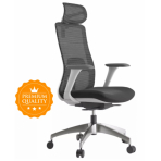 MERCURY Ergonomická stolička WISDOM tmavosivá/sivý plast