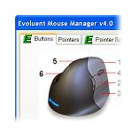 Vertikálna ergonomická laserová bezkáblová počítačová myš EVOLUENT VM4R-W