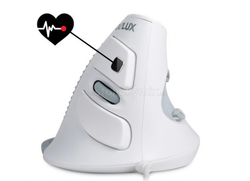 Ergonomická káblová počítačová laserová myš M618 DELUX Plus s kontrolou srdcového tepu ♥
