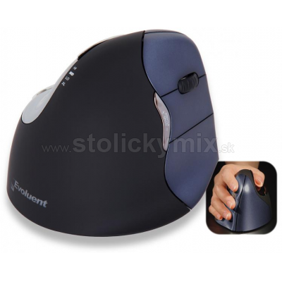 Vertikálna ergonomická laserová bezkáblová počítačová myš EVOLUENT VM4R-W