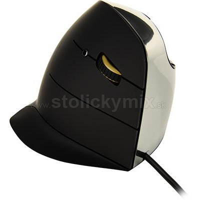 Vertikálna ergonomická laserová káblová počítačová myš EVOLUENT VRC (čierno/strieborná)