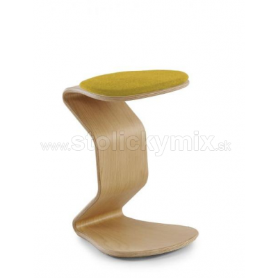 Balančná stolička NEST ERCOLINO medium 1116 96 BUK/DUB vlna 30049 zeleno-žlto-sivá