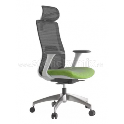 MERCURY Ergonomická stolička WISDOM zelená/sivý plast