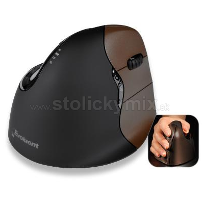 Vertikálna ergonomická laserová bezkáblová počítačová myš EVOLUENT VM4SW