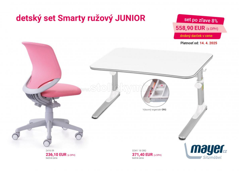 DETSKÝ RASTÚCI SET MAYER SMARTY ružový JUNIOR