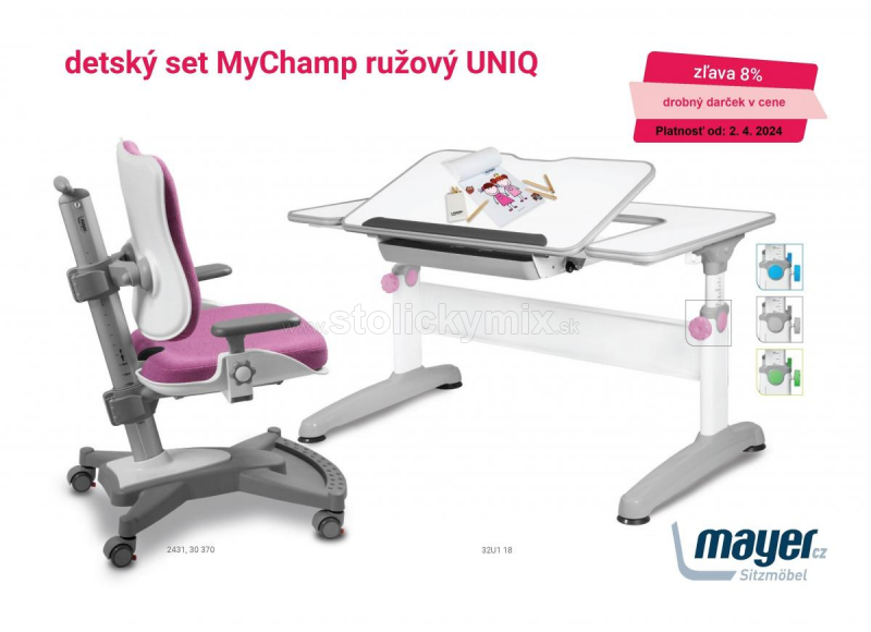 DETSKÝ RASTÚCI SET MAYER MYCHAMP RUŽOVÝ UNIQ