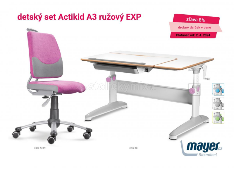 DETSKÝ RASTÚCI SET MAYER ACTIKID A3 RUŽOVÝ EXPERT