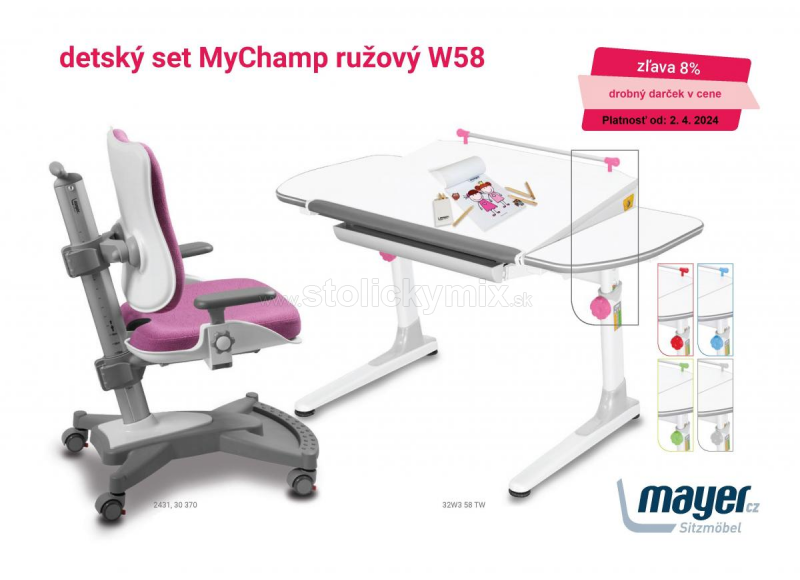 DETSKÝ RASTÚCI SET MAYER MyChamp RUŽOVÝ W58