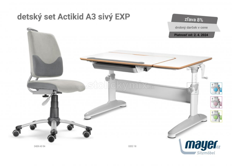 DETSKÝ RASTÚCI SET MAYER ACTIKID A3 SIVÝ EXPERT