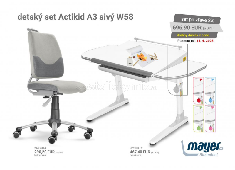 DETSKÝ RASTÚCI SET MAYER ACTIKID A3 SIVÝ W58