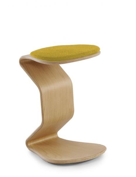 Fotografia produktu: Balančná stolička NEST ERCOLINO medium 1116 96 BUK vlna 30049 zeleno-žlto-sivá