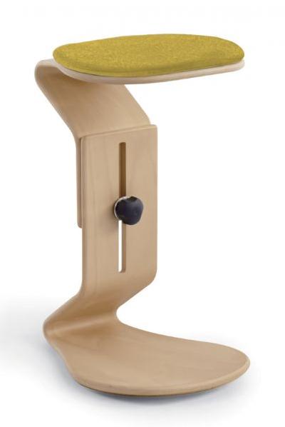 Fotografia produktu: Balančná stolička NEST ERCOLINO ready 1119 96 BUK vlna 32049 zeleno-žlto-sivá